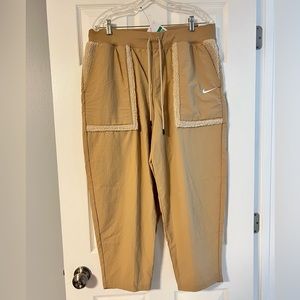 Nike Women’s Loose Fit High Rise Faux Fur Trim Nylon Pants - Size XL - NWT